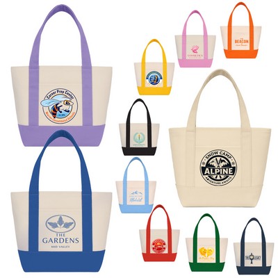 12 oz. Mini TJ Natural Canvas Tote Bag-13" x 11" x 6"-Full Color